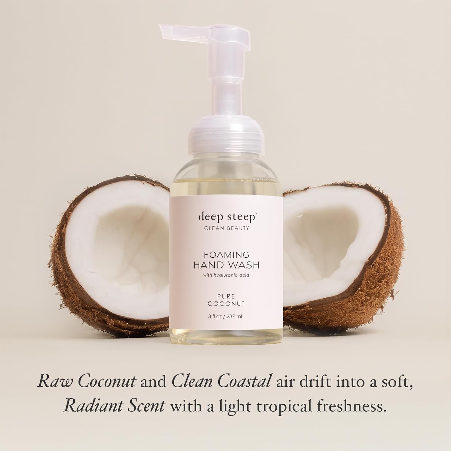 Deep Steep Foaming Hand Wash, Pure Coconut, 8 Oz – Gentle Cleanser With Aloe, Argan Oil, Shea Butter & Hyaluronic Acid – Vegan, Clean Beauty, Soft & Hydrated Hands : Beauty & Personal Care