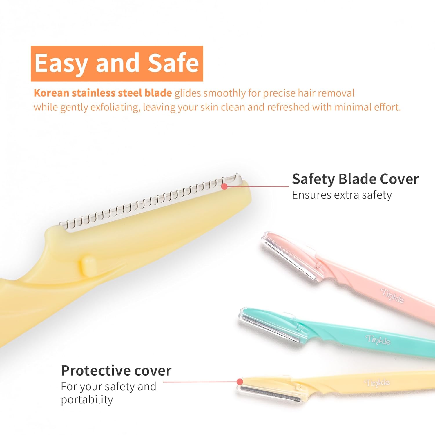 Tinkle Dermaplaning Tool 6Ct, Dermaplane Razor For Women, Safe And Easy Peach Fuzz Remover, Eyebrow Trimmer With Protective Cover : Beauty & Personal Care