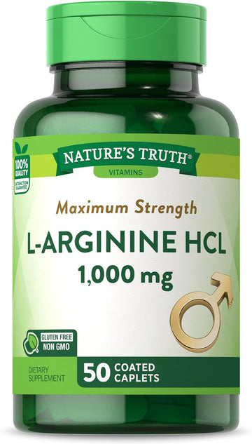 L-Arginine Hcl 1000Mg | 50 Caplets | Essential Amino Acid Supplement | Non-Gmo & Gluten Free | By Nature'S Truth