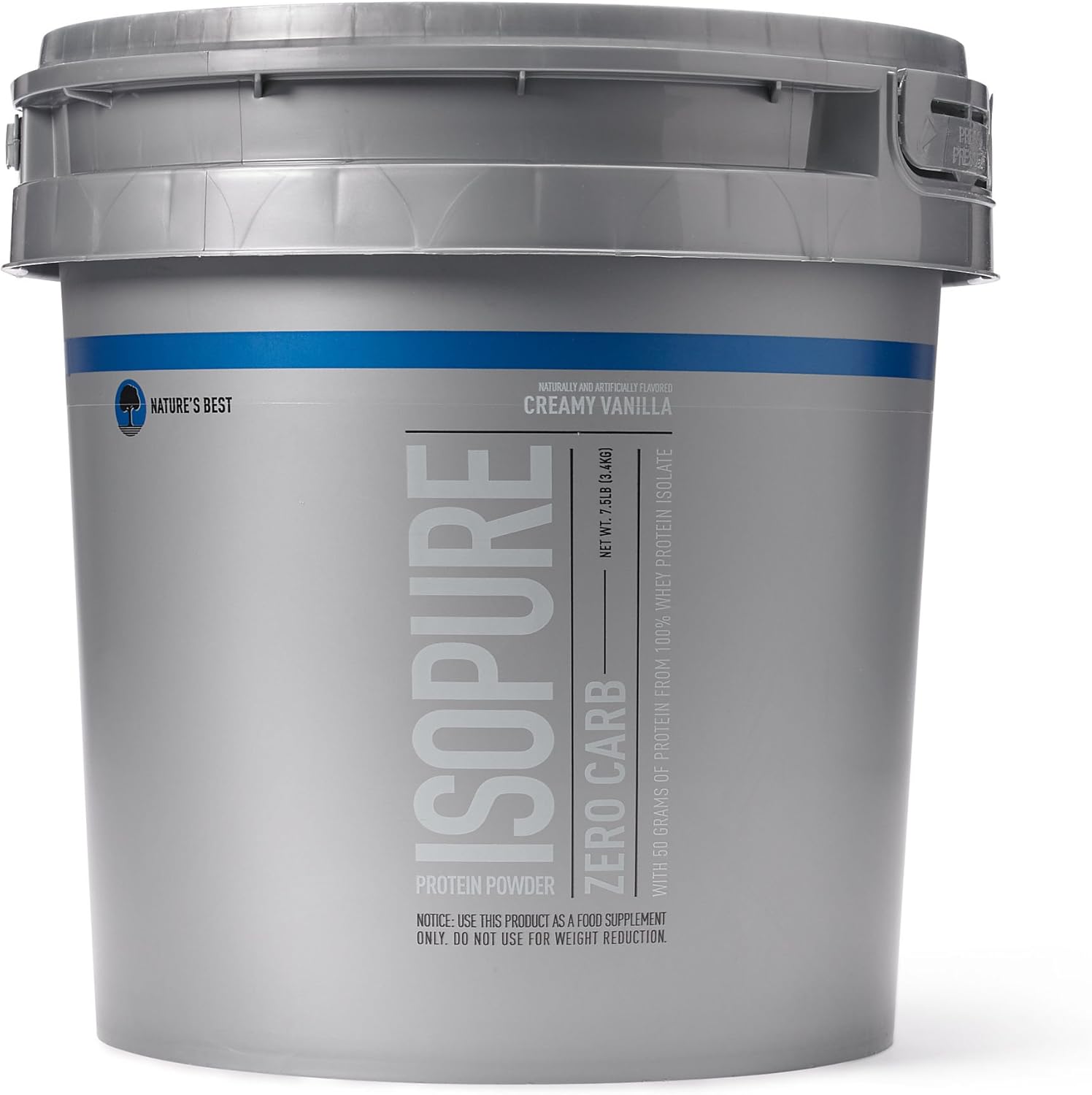 Isopure Zero Carb 100% Pure Whey Isolate Protein Powder, Lactose Free, Gluten Free, With Vitamins, Creamy Vanilla, 25G Protein Per Serving, 7.5 Lbs, 110 Servings