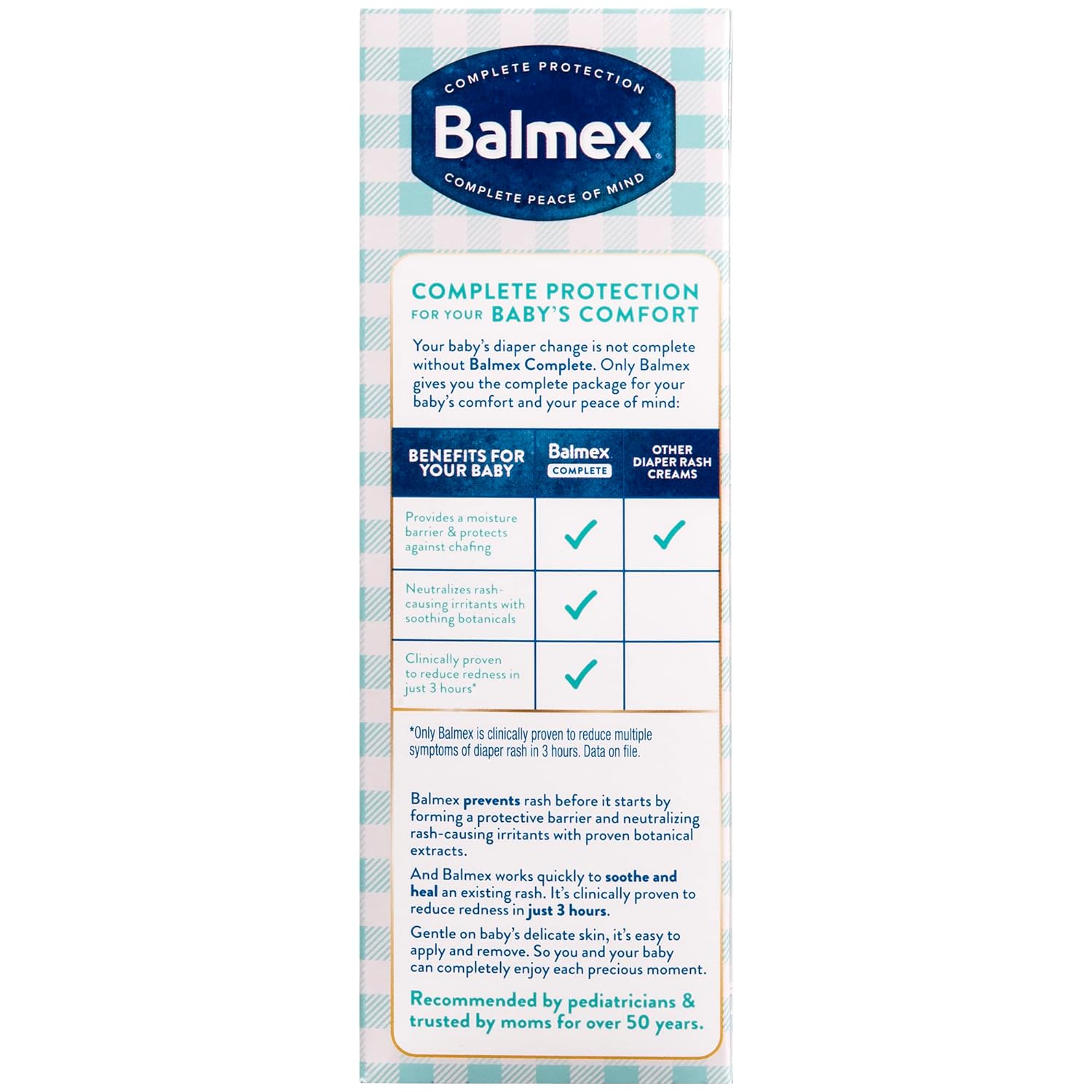 Balmex Complete Protection Diaper Rash Cream - 4 oz : Baby