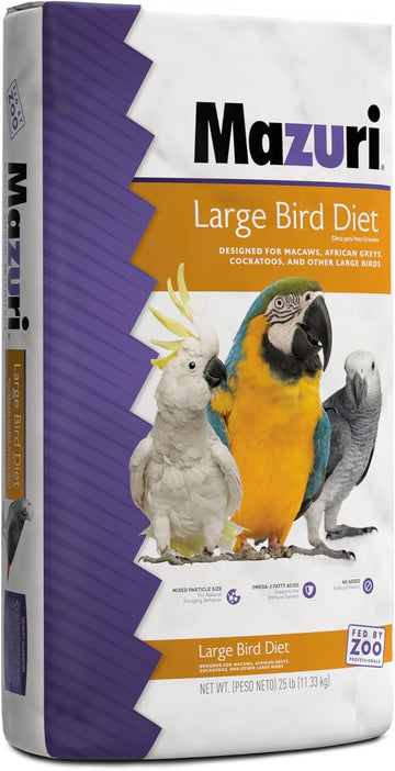 Mazuri | Nutritionally Complete Large Bird Food | 25 Pound (25 Lb.) Bag