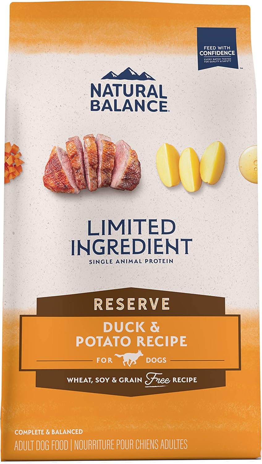 Natural Balance Limited Ingredient Adult Grain-Free Dry Dog Food, Reserve Duck & Potato Recipe, 4 Pound (Pack Of 1)