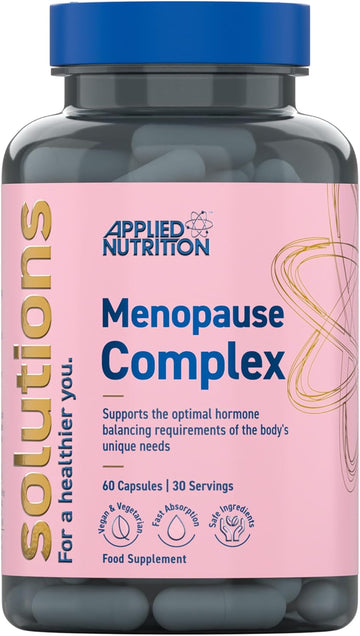 Applied Nutrition - Solutions - Menopause Complex - Vegan Capsules With Natural Hormonal Support - Best Fatigue Relief - Best Immune Support - Enhances Hormonal Balance - (60 Capsules – 30 Servings)