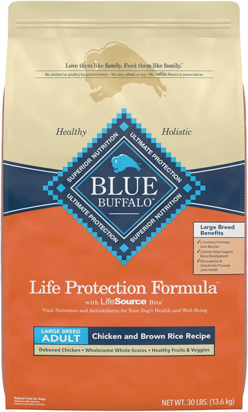 Blue Buffalo Life Protection Formula Natural Adult Large Breed Dry Dog Food, Chicken and Brown Rice 30 lb