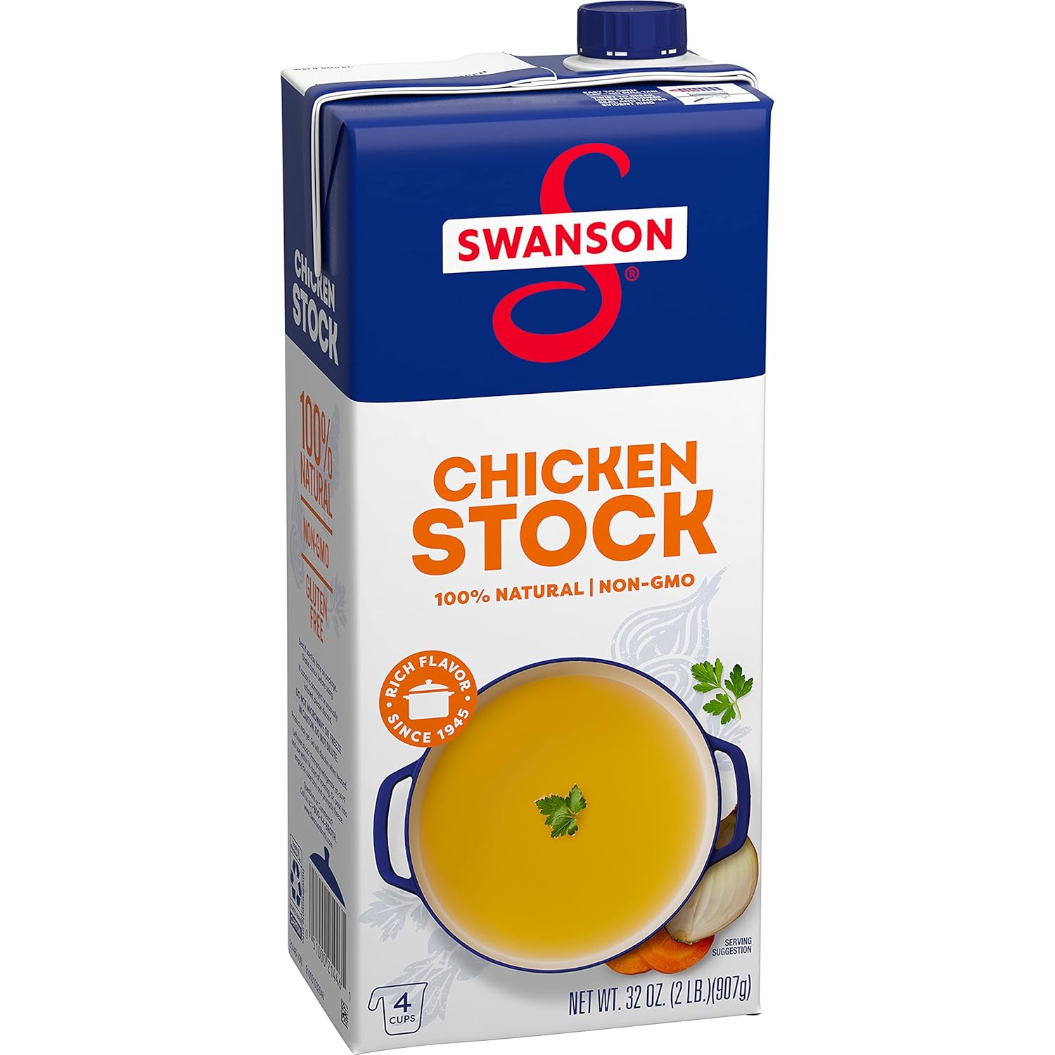 Swanson 100% Natural, Gluten-Free Chicken Stock, 32 oz  Carton