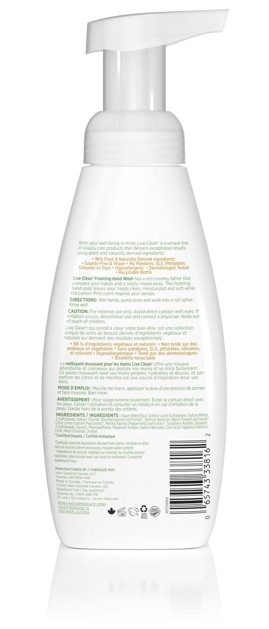 Live Clean Vanilla Bean & Coconut Foaming Hand Soap, 13.5 Fl Oz