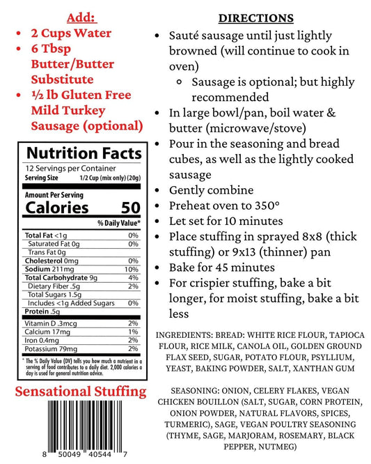 Mom's Gluten-Free & Dairy Free Sensational Stuffing Mix