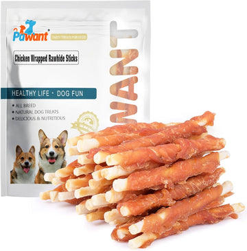 Chicken Wrapped White Rawhide Sticks Dog Treats Puppy Training Snacks Dog Chews Treats 2lb