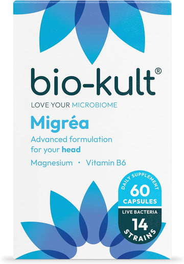 Bio-Kult Migréa | 14 Strains + Magnesium & Vitamin B6 | Head, Nervous System & Gut Support | 60 Capsules