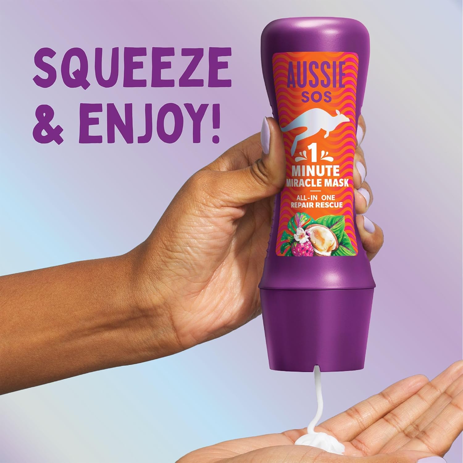 Aussie SOS 1 Minute Miracle Repair Rescue Mask 250ml to Deeply Nourish Dry, Damaged Hair : Amazon.co.uk: Beauty