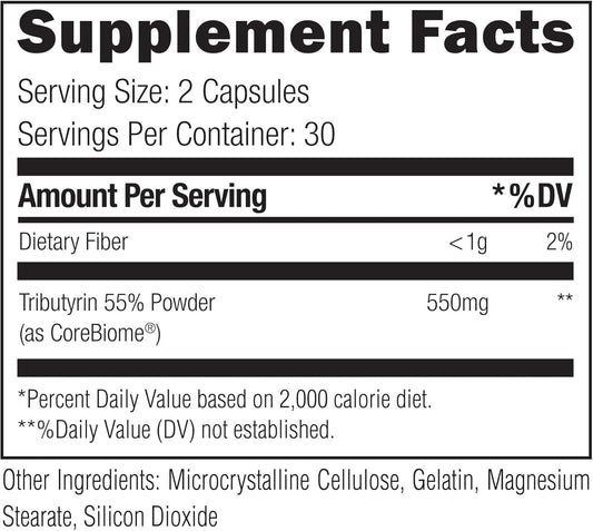 Umzu Postbiome Supplement | For Optimal Gut Health, Digestive Function & Well-Being | Tributyrin (Corebiome) To Enhance Gut Barrier, Motility & Inflammatory Response (30 Day Supply | 60 Capsules)