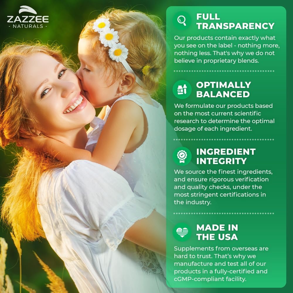 Zazzee Extra Strength Complete Prenatal Multi Complex, 120 Vegan Capsules, 2 Month Supply, 23 Essential Vitamins & Minerals, MK7, 10 Billion CFU Probiotics, Prenatal Enzymes, Organic Herbal Blend : Health & Household