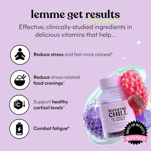 Lemme Chill & Sleep Bundle - Stress Relief Gummies With Ksm-66 Ashwagandha & Deep Sleep Gummies With Melatonin And Magnesium To Fall Asleep Faster - Vegan, Gluten-Free And Non-Gmo (Variety Pack Of 2)