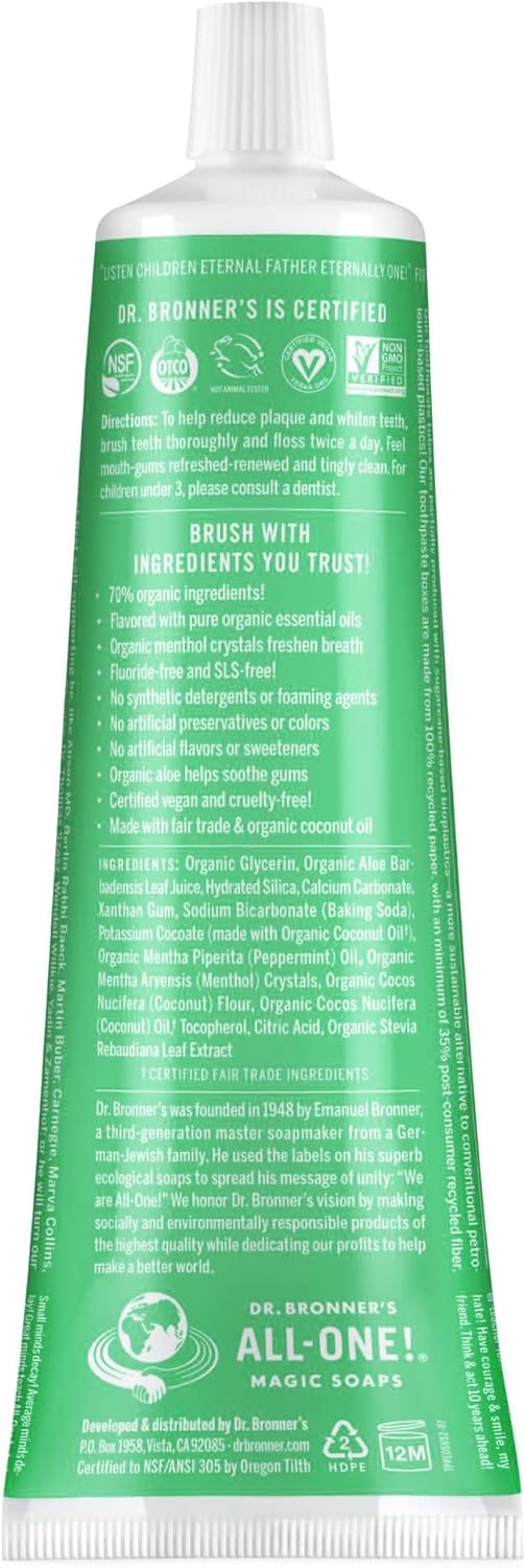 Dr. Bronner’S - All-One Toothpaste (Spearmint, 5 Ounce,3-Pack)