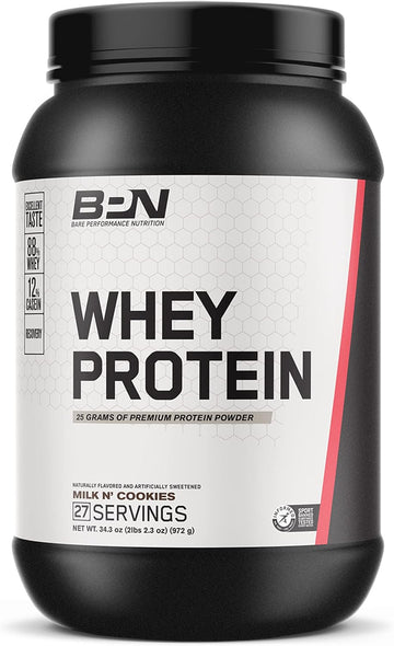 Bare Performance Nutrition, Bpn Whey Protein + Casein Protein Powder Blend, Milk N' Cookies, 25G Protein Per Serving Supports Lean Muscle Recovery, 27 Servings, Third Party Tested