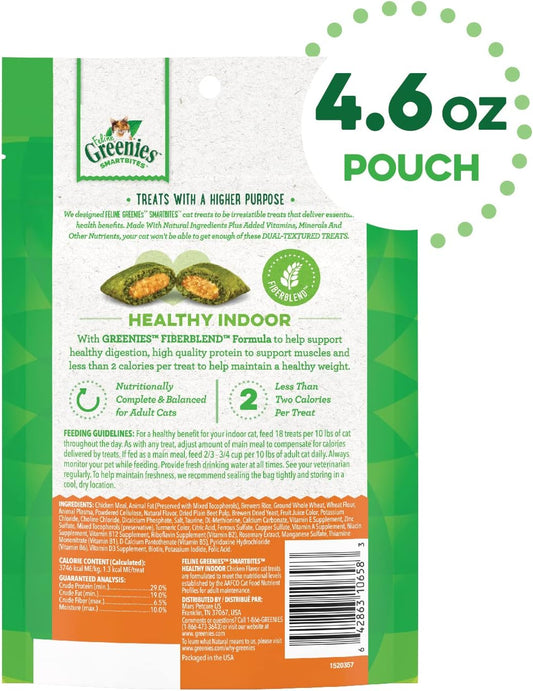 Greenies Feline Smartbites Healthy Indoor Natural Treats for Cats, Chicken Flavor, 4.6 Ounce (Pack of 1)