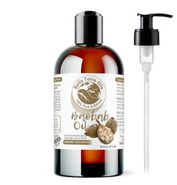 Bella Terra Oils - Baobab Oil 16oz - The Ultimate Choice for Skin Hydration, A Symphony of Amino Acids & Essential Minerals for Your Skin