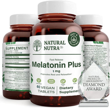 Natural Nutra Melatonin Lozenges For Rest And Relaxation, Sleep Supplement, Gluten Free And Vegan, 1Mg, 60 Peppermint Flavor Tablets
