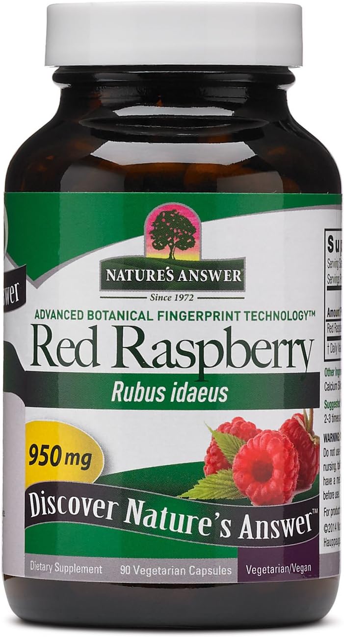 Nature'S Answer Red Raspberry Leaf | Dietary Supplement | Promotes Digestive Health | Non-Gmo, Vegan & Kosher Certified | Vegetarian Capsules 90Ct