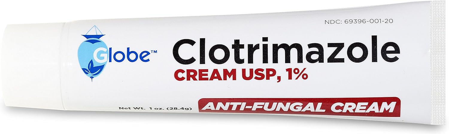 Globe Clotrimazole Antifungal Cream 1% Usp (1 Oz), Anti Fungal Treatment, Relieves Itching, Burning, Cracking And Scaling Associated Athletes Foot, Jock Itch, Ringworm And More : Health & Household