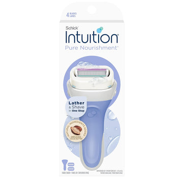 Schick Intuition Pure Nourishment Razors For Women | 1 Razor & 2 Intuition Razor Blades Refill With Organic Cocoa Butter