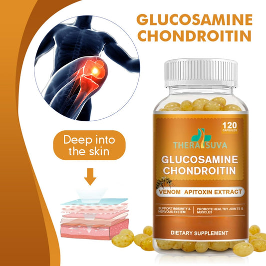 Glucosamine Chondroitin Complex, Made With Raw Honey & Bee Venom, Natural Supplement For Joint Support & Immune Health, 120 Capsules, 60 Day Supply