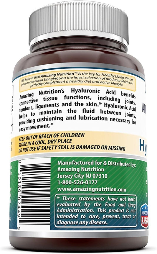 Amazing Formulas Hyaluronic Acid 100mg Capsules Supplement | Non GMO | Gluten Free | Made in USA (1 Count (Pack of 1))