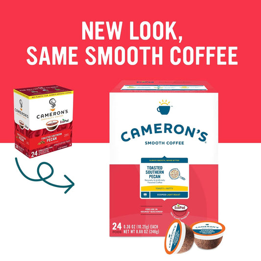 Cameron'S Coffee Single Serve Pods, Flavored, Toasted Southern Pecan, 24 Count (Pack Of 4)