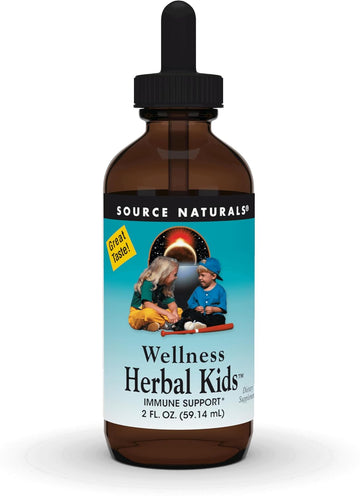 Source Naturals Wellness Herbal Kids, For Immune System Support - Contains Echinacea, Yin Chiao, Elderberry, & More - 2 Fluid Oz