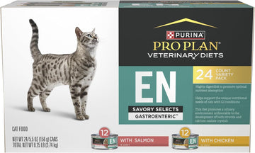 Purina En Gastroenteric Feline Formula Savory Selects In Sauce Variety Pack Wet Cat Food - (Pack Of 24) 5.5 Oz. Cans