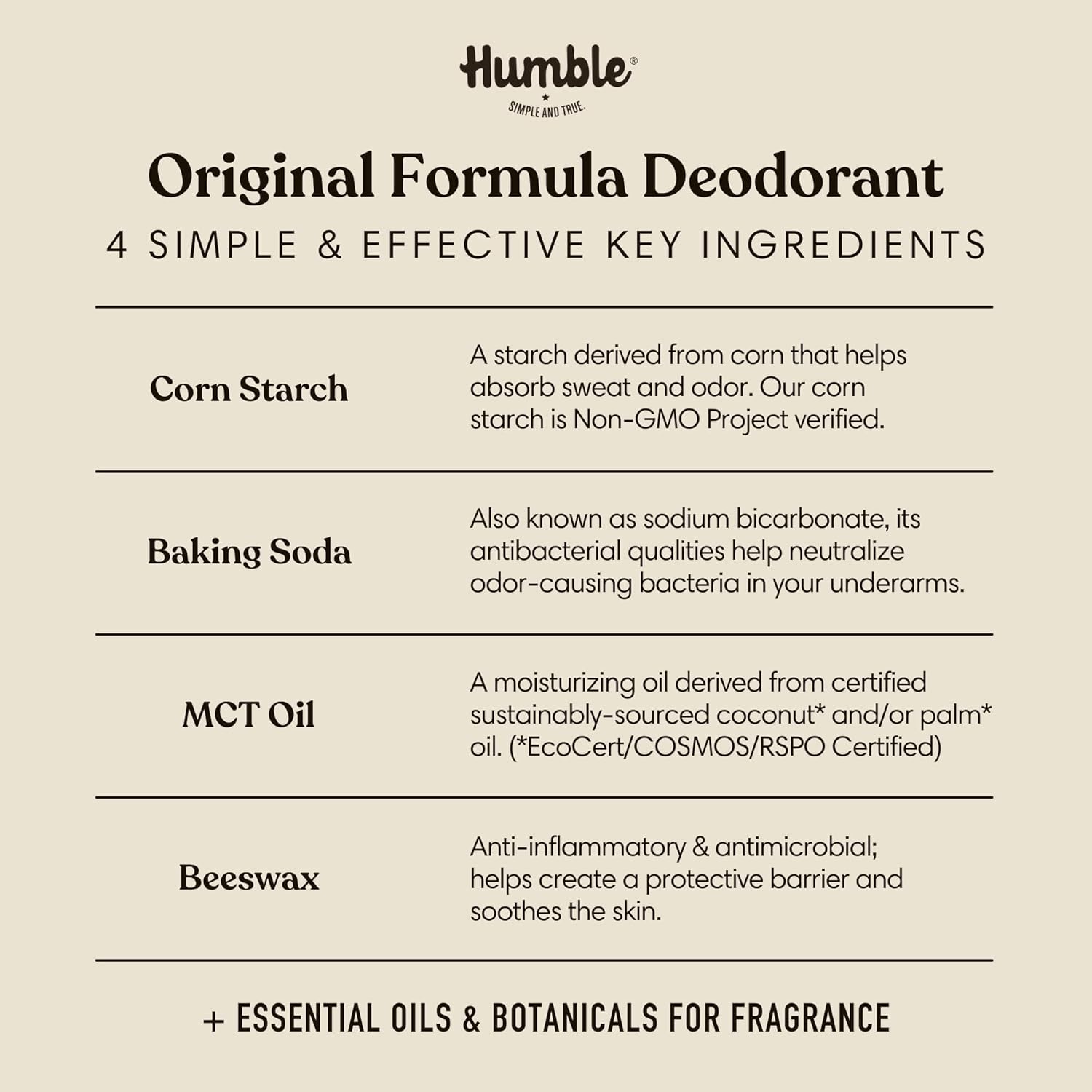 Humble Brands Original Formula, Plastic-Free, Aluminum-Free Deodorant Long Lasting Odor Control With Baking Soda And Essential Oils, Palo Santo & Frankincense : Beauty & Personal Care