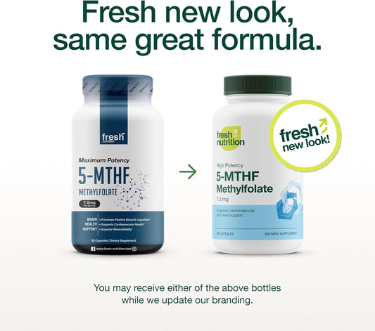 L Methylfolate 7.5Mg  Dna Verified For Maximum Potency  Superior Bioavailability  5-Mthf Methyl Folate - 90 Capsules
