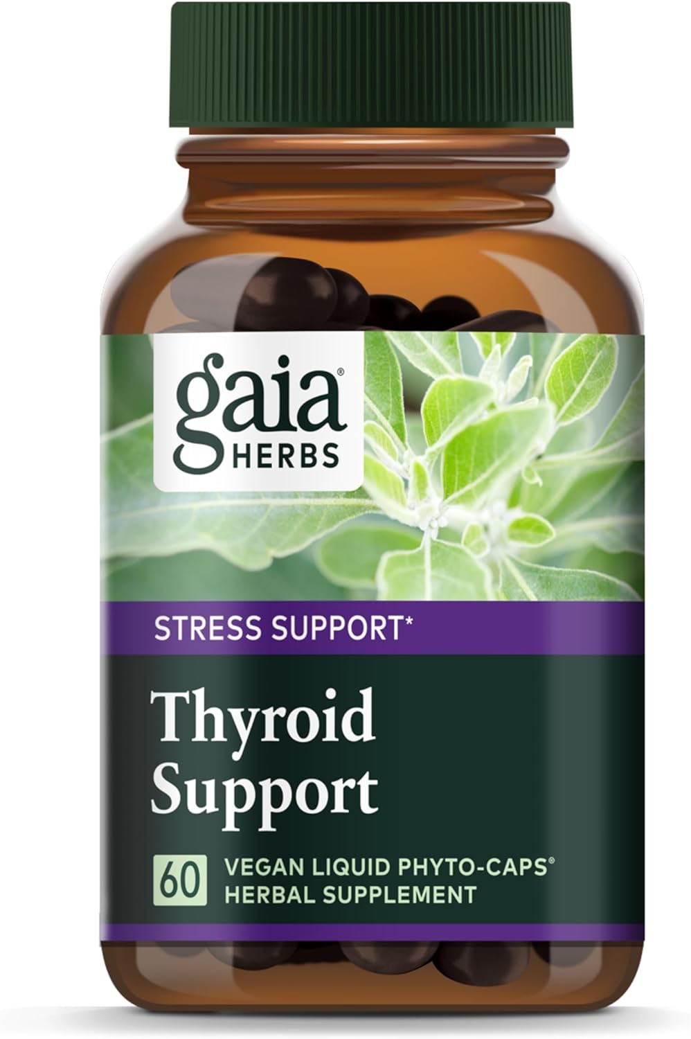 Gaia Herbs Thyroid Support - Made With Ashwagandha, Kelp, Brown Seaweed, And Schisandra To Support Healthy Metabolic Balance And Overall Well-Being - 60 Vegan Liquid Phyto-Capsules (20-Day Supply)