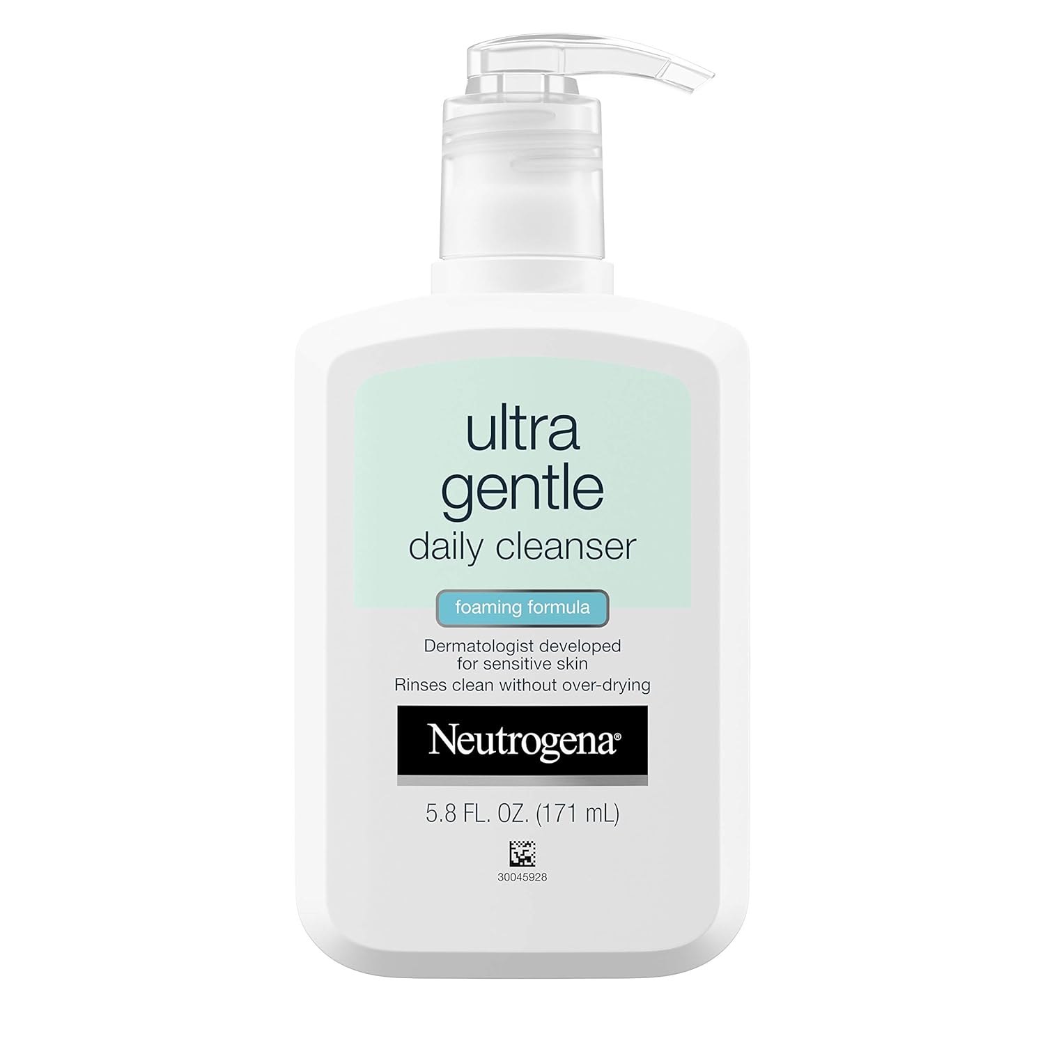 Neutrogena Ultra Gentle Foaming Facial Cleanser, Hydrating Face Wash For Sensitive Skin, Gently Cleanses Face Without Over Drying, Oil-Free, Soap-Free, 5.8 Fl. Oz