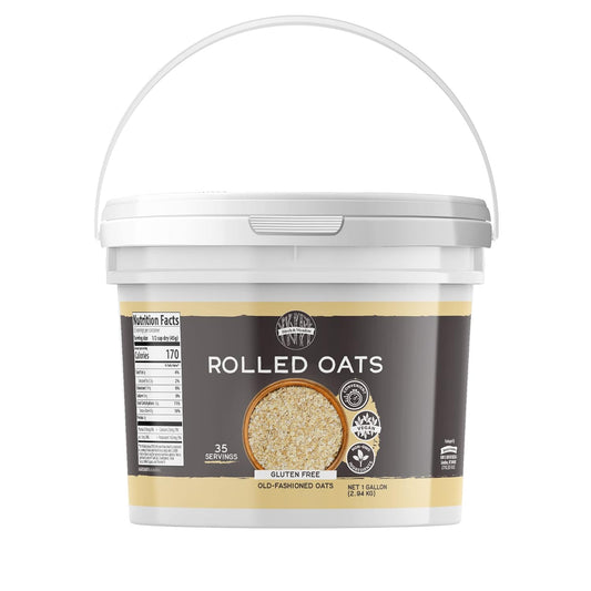 Birch & Meadow Rolled Oats & Oat Flour Bundle (1 Gallon Buckets), Versatile Ingredients, Oatmeal & Smoothies, Flavorful