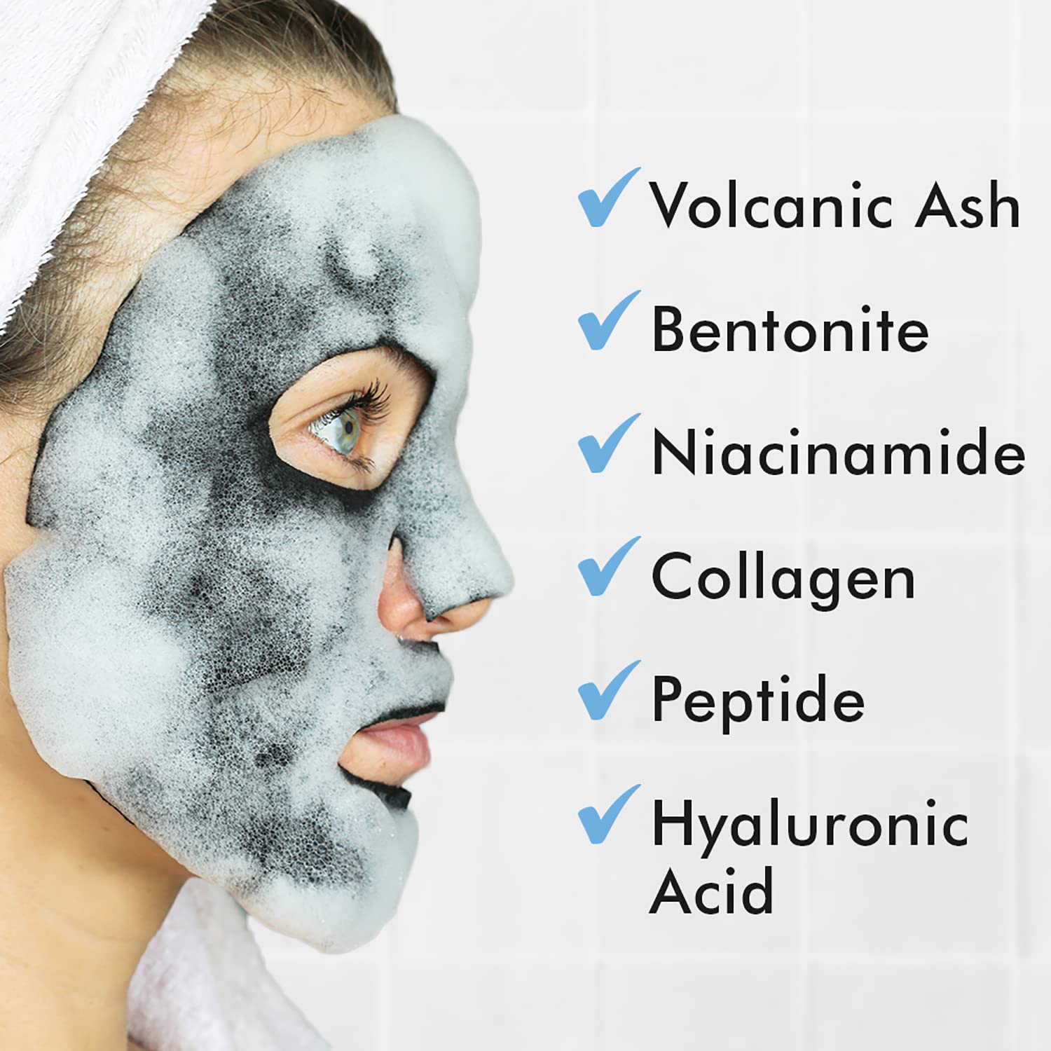 Ebanel Variety Face Mask Skin Care Set - 5 Pack Collagen Hydrating Face Masks, 2 Pack Hydrogel Mask, 2 Pack Carbonated Bubble Clay Detox Mask, and 3.52Oz Charcoal Peel Off Face Mask with Brush : Beauty & Personal Care