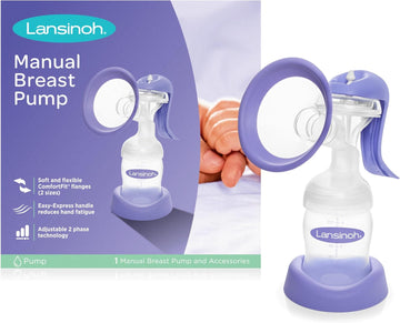 Lansinoh - Manual Breast Pump - With Customisable Pumping Modes - Portable for Travel