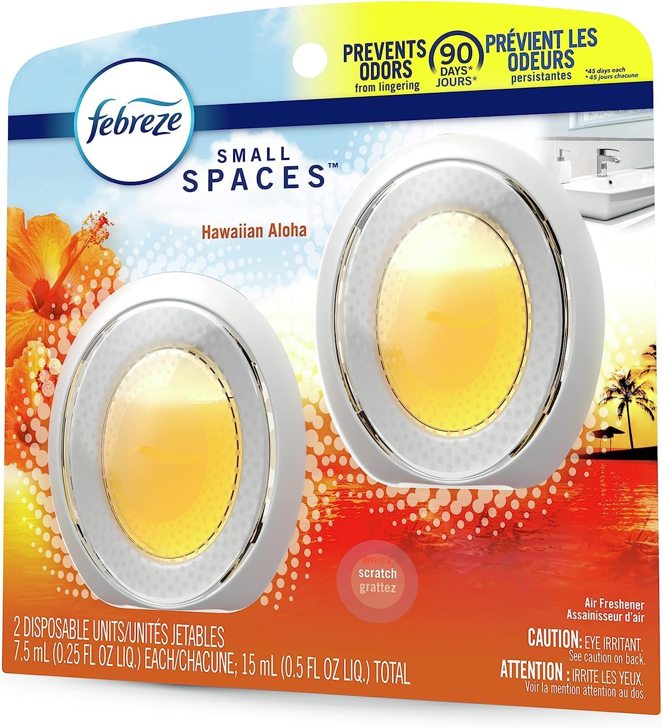 Febreze Small Spaces Air Freshener, Hawaiian Aloha, 2 count