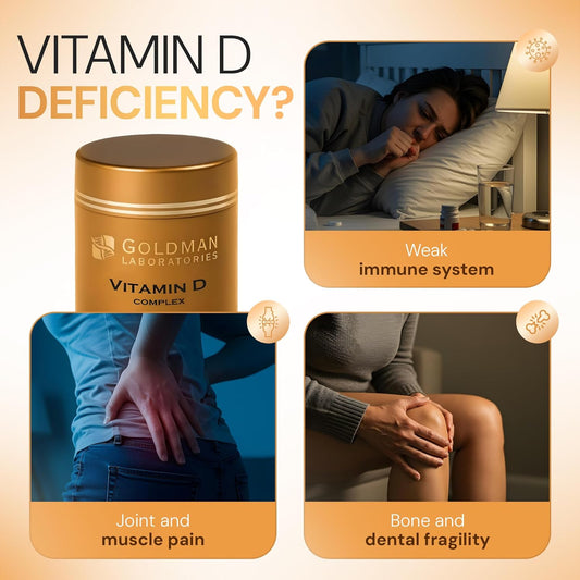 Liposomal Vitamin D, Goldman Laboratories - 2000 Iu - Patented Complex Vitamin D3 K2-Mk7 C - Maximum Bioavailability - Immunity, Bones, Teeth, Joints, Good Mood – 60 Capsules - Slow Release