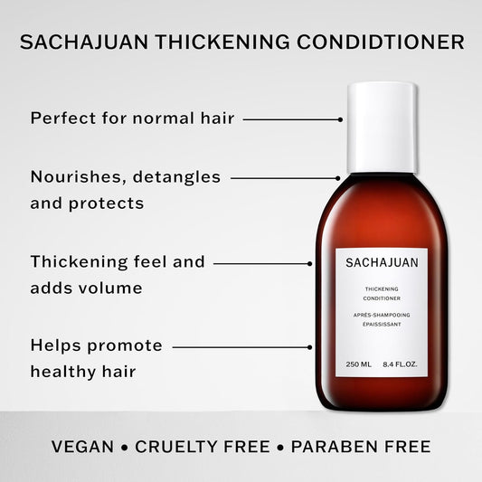 Sachajuan Thickening Hair Conditioner 250 Ml, Nourishes, Volumizing, Heat & Uv Protectant. Shine & Smooth Volume Made From Paraben Free Formula With Ocean Silk Technology