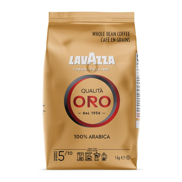 Lavazza Qualità Oro Whole Bean Coffee Blend, Medium Roast, 2.2-Pound Bag (Pack of 6) ,Full-bodied medium roast with sweet, aromatic flavor, Non-GMO, Value Pack