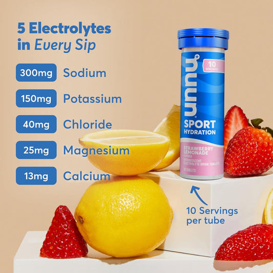 Nuun Sport Electrolyte Tablets - Dissolvable In Water, Mixed Flavors | 5 Essential Electrolytes For Hydration | 1G Sugar Drink Mix | Vegan, Non-Gmo | 4 Pack (40 Total Servings)