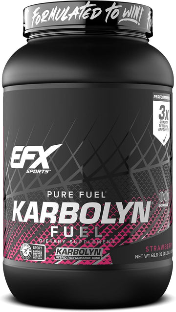 Efx Sports Karbolyn Fuel | Fast-Absorbing Carbohydrate Powder | Carb Load, Sustained Energy, Quick Recovery | Stimulant Free | 35 Servings (Strawberry)