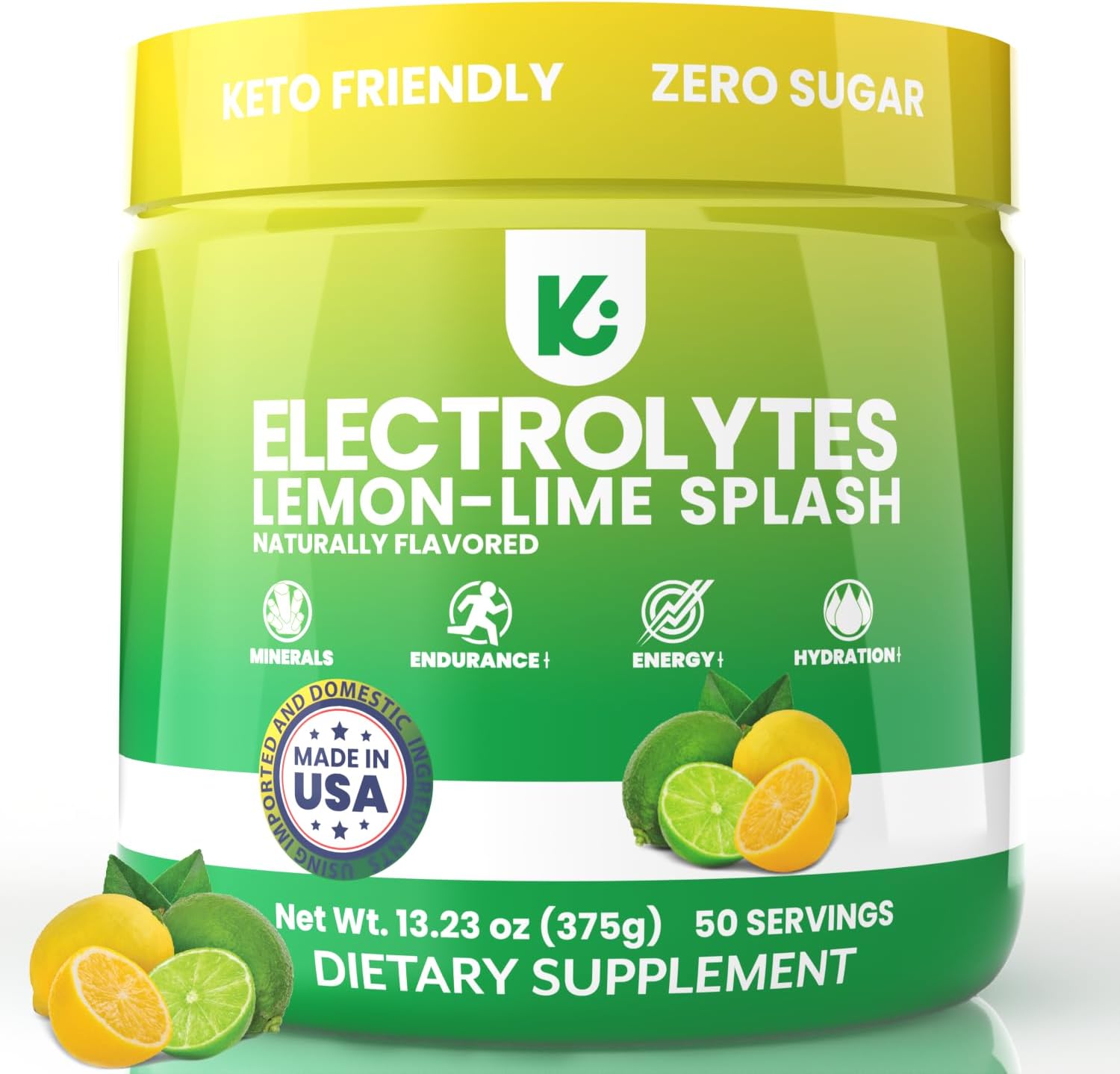 Keppi Keto Electrolytes Powder No Sugar - Zero Carbs - Made In Usa - Advanced Hydration, Performance & Recovery - Delicious Lemon Lime Flavor - Mixes Easily No Clumps