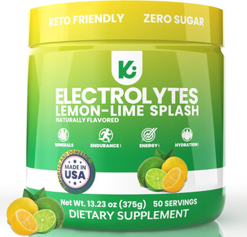 Keppi Keto Electrolytes Powder No Sugar - Zero Carbs - Made In Usa - Advanced Hydration, Performance & Recovery - Delicious Lemon Lime Flavor - Mixes Easily No Clumps