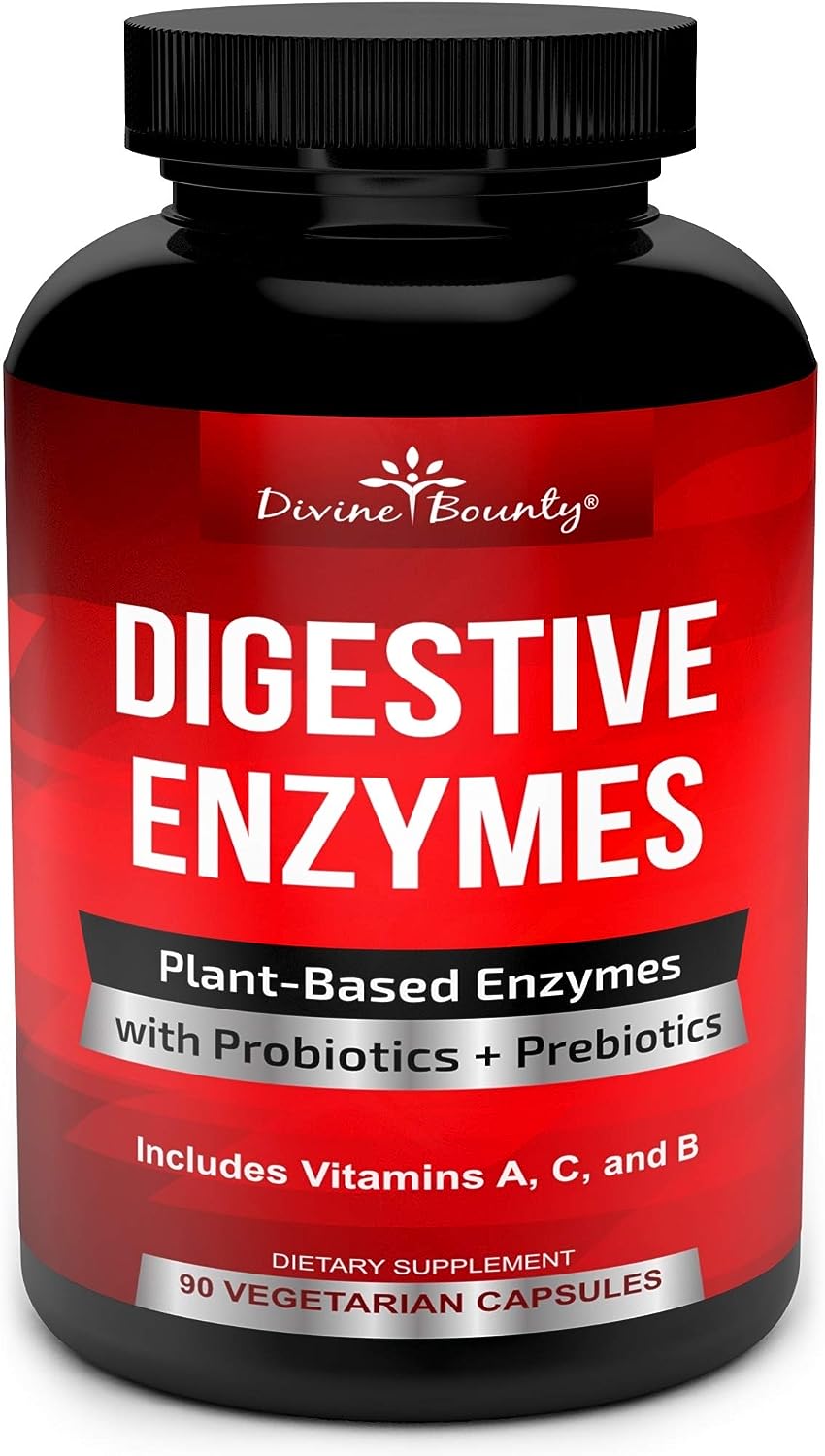 Digestive Enzymes with Probiotics & Prebiotics - Digestive Enzyme Supplements w Lipase, Amylase, Bromelain - Support a Healthy Digestive Tract for Men and Women ? 90 Vegetarian Capsules