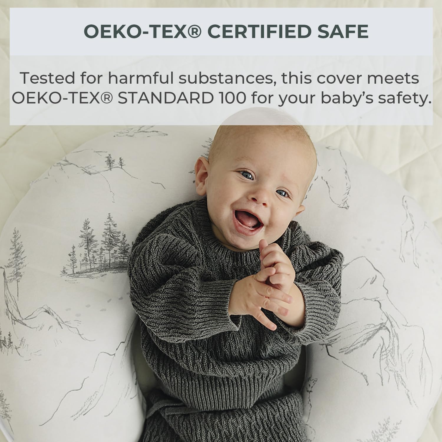 Pobibaby 1-Pack Premium Nursing Pillow Cover - Ultra Soft & Stretchy 96% Cotton, Breastfeeding Pillow Cover For Baby Boys And Girls (Explore)