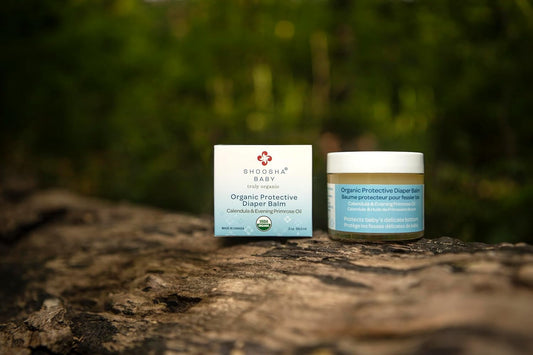 Shoosha Organic Diaper Balm For Sensitive Skin, Baby Diaper Rash Cream, Gluten-Free, Fragrance-Free, Hypoallergenic, 100% Biodegradable