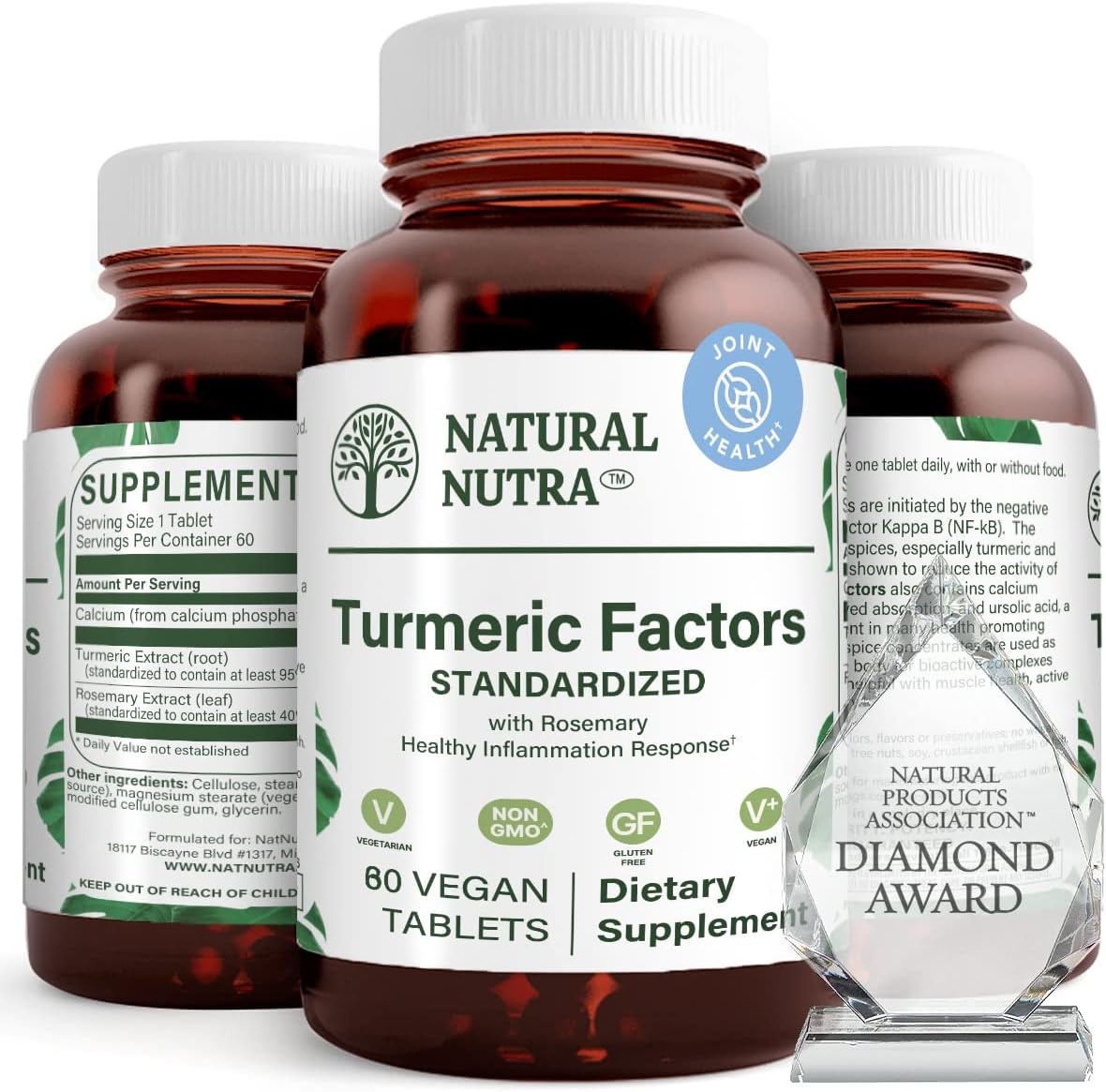 Natural Nutra Turmeric Curcumin With 95% Curcuminoids Extract Supplement With Rosemary For Brain Health, 350 Mg, 60 Vegan Tablets